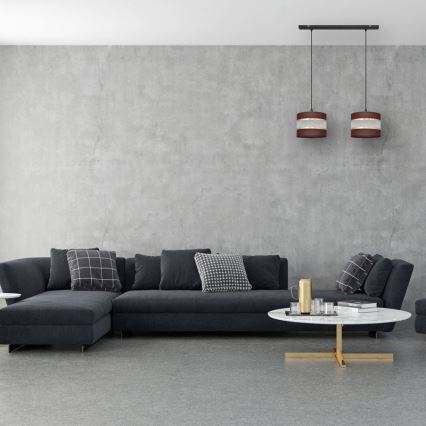 Pakabinamas sietynas HELEN 2xE27/15W/230V  ruda/juoda/auksinė
