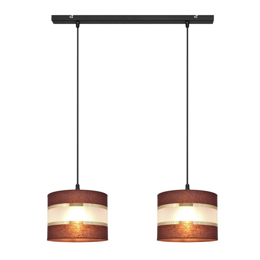 Pakabinamas sietynas HELEN 2xE27/15W/230V  ruda/juoda/auksinė