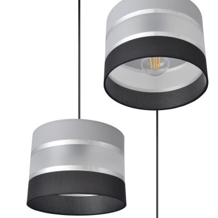 Pakabinamas sietynas HELEN 3xE27/15W/230V juoda/pilka/sidabrinė