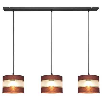 Pakabinamas sietynas HELEN 3xE27/15W/230V ruda/juoda/auksinė