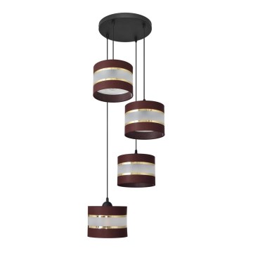 Pakabinamas sietynas HELEN 4xE27/15W/230V ruda/juoda/auksinė