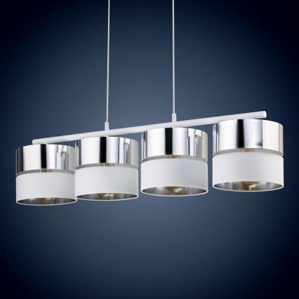 Pakabinamas sietynas HILTON 4xE27/15W/230V baltas/chromo