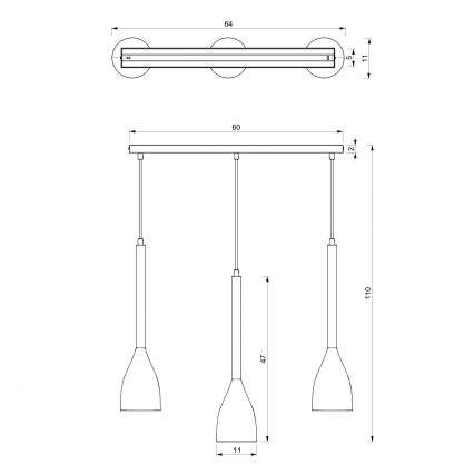 Pakabinamas sietynas ISTAPPAR 3xE27/60W/230V juodas