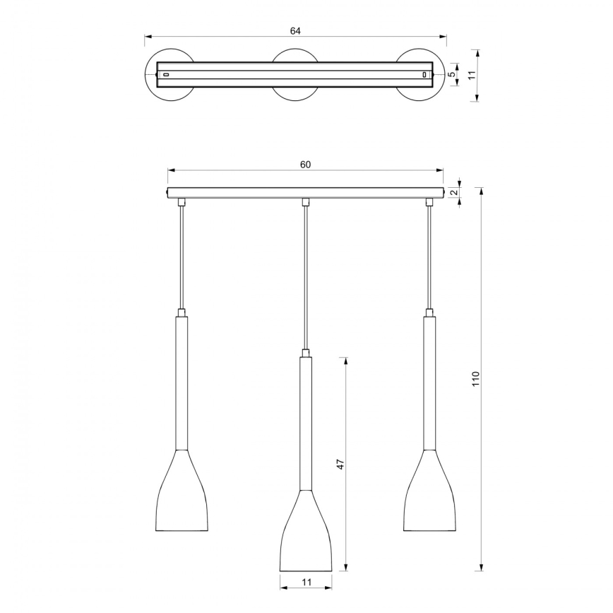 Pakabinamas sietynas ISTAPPAR 3xE27/60W/230V juodas