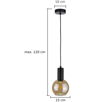 Pakabinamas sietynas JANTAR BLACK 1xE27/60W/230V