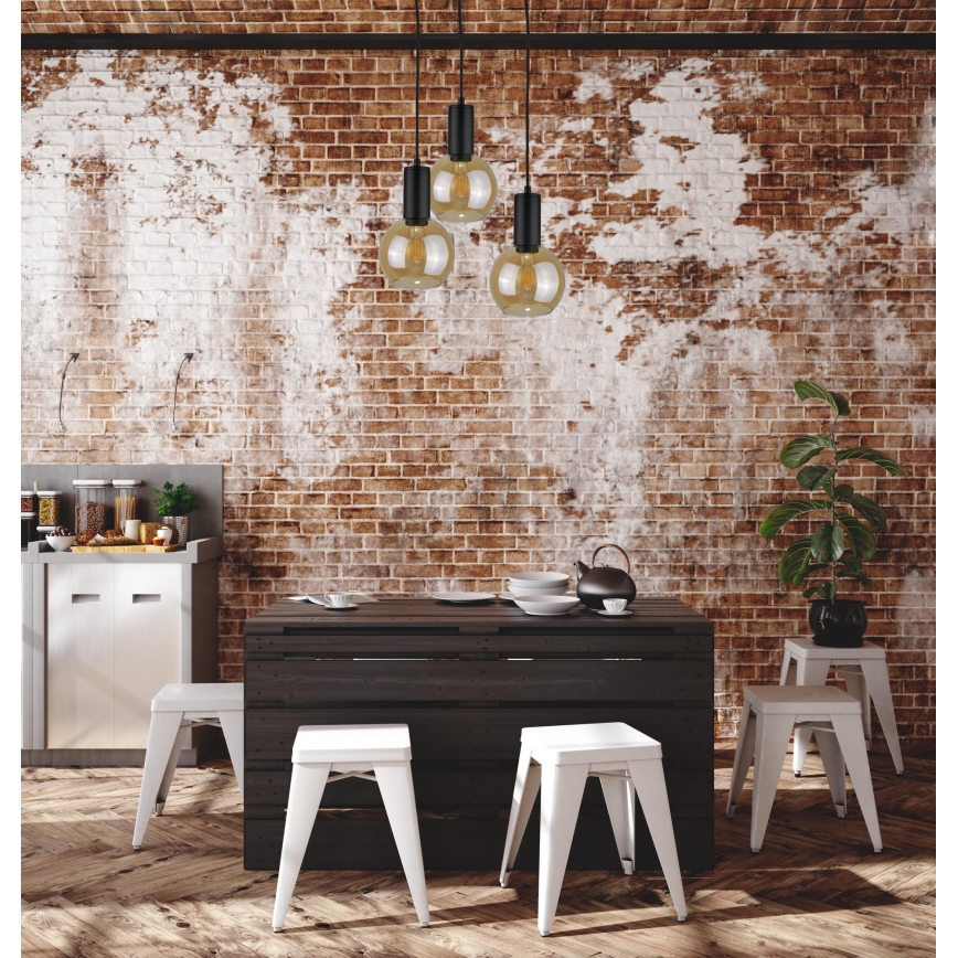 Pakabinamas sietynas JANTAR BLACK 3xE27/60W/230V d. 30 cm