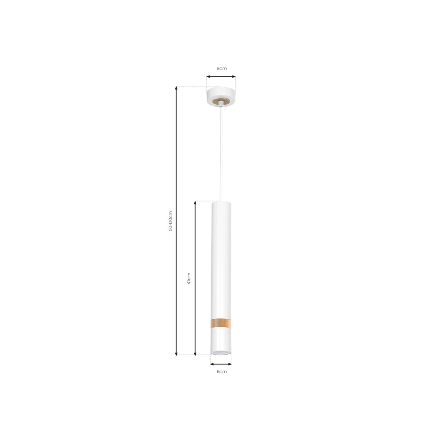 Pakabinamas sietynas JOKER WHITE WOOD 1xGU10/8W/230V
