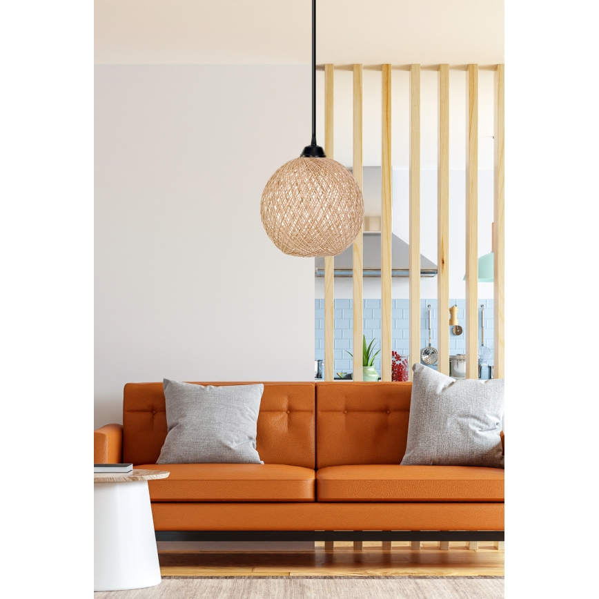 Pakabinamas sietynas JUTE 1xE27/60W/230V smėlio spalva