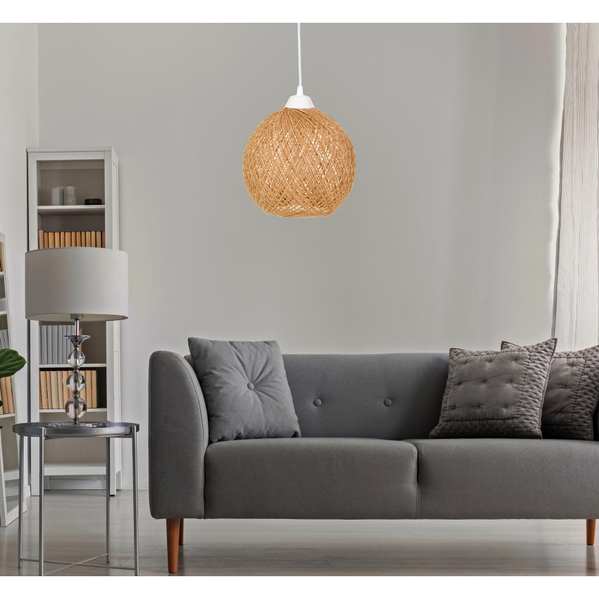 Pakabinamas sietynas JUTE 1xE27/60W/230V smėlio spalva