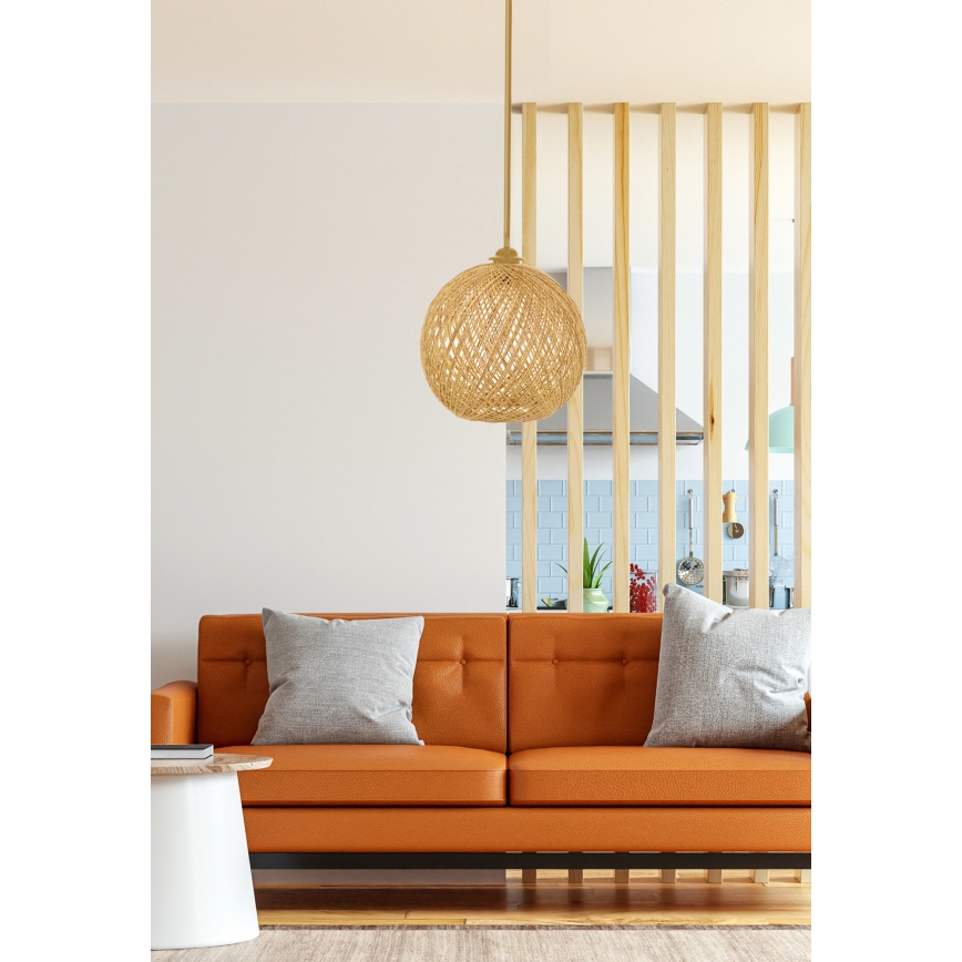 Pakabinamas sietynas JUTE 1xE27/60W/230V smėlio spalva