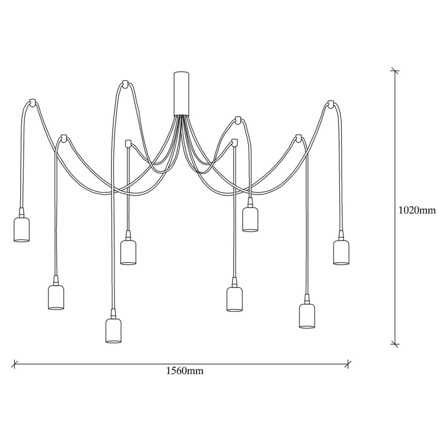 Pakabinamas sietynas KABLUNI 8xE27/100W/230V voras