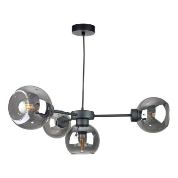 Pakabinamas sietynas KALIOPE 4xE27/60W/230V juoda/dūminis juoda