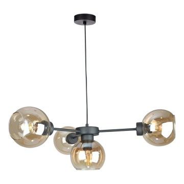 Pakabinamas sietynas KALIOPE 4xE27/60W/230V juoda/dūminis smėlio spalva