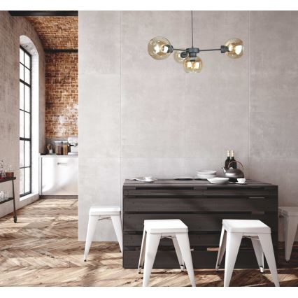 Pakabinamas sietynas KALIOPE 4xE27/60W/230V juoda/dūminis smėlio spalva