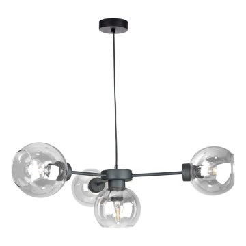 Pakabinamas sietynas KALIOPE 4xE27/60W/230V juoda/permatoma