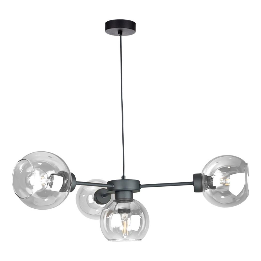 Pakabinamas sietynas KALIOPE 4xE27/60W/230V juoda/permatoma