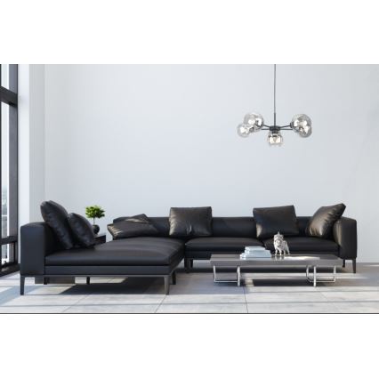 Pakabinamas sietynas KALIOPE 6xE27/60W/230V juoda/permatoma