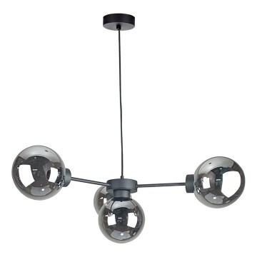 Pakabinamas sietynas KALIOPE II 4xE14/50W/230V juoda/dūminis juoda