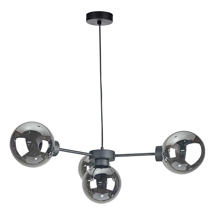 Pakabinamas sietynas KALIOPE II 4xE14/50W/230V juoda/dūminis juoda