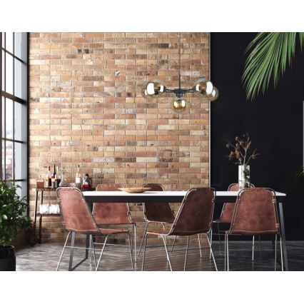Pakabinamas sietynas KALIOPE II 6xE14/50W/230V juoda/dūminis smėlio spalva