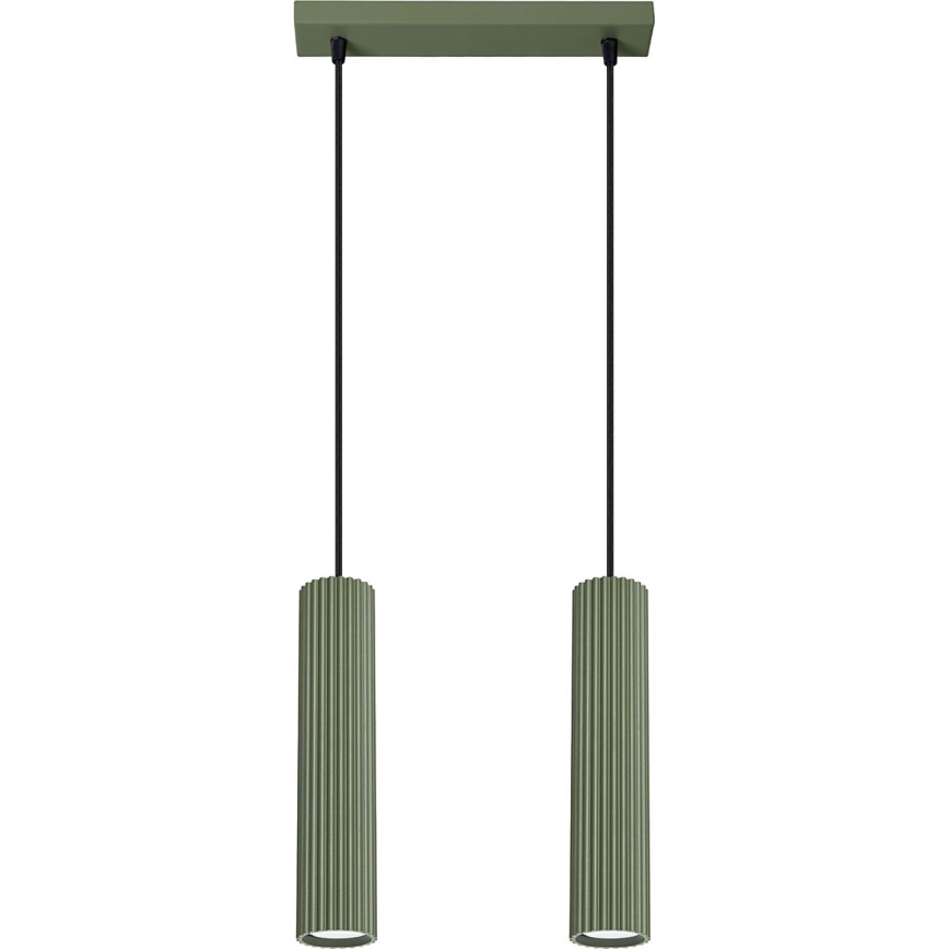 Pakabinamas sietynas KARBON 2xGU10/10W/230V žalia