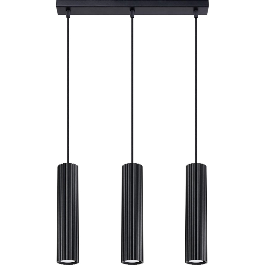 Pakabinamas sietynas KARBON 3xGU10/10W/230V juoda