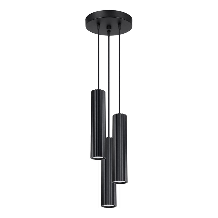 Pakabinamas sietynas KARBON 3xGU10/10W/230V juoda