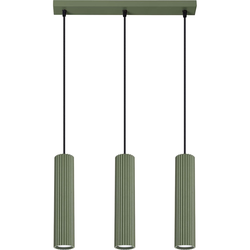 Pakabinamas sietynas KARBON 3xGU10/10W/230V žalia