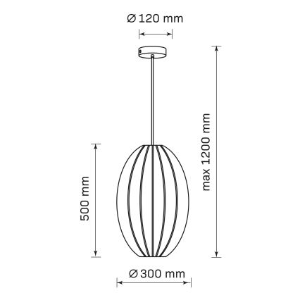 Pakabinamas sietynas KAREI 1xE27/20W/230V diametras 30 cm juoda