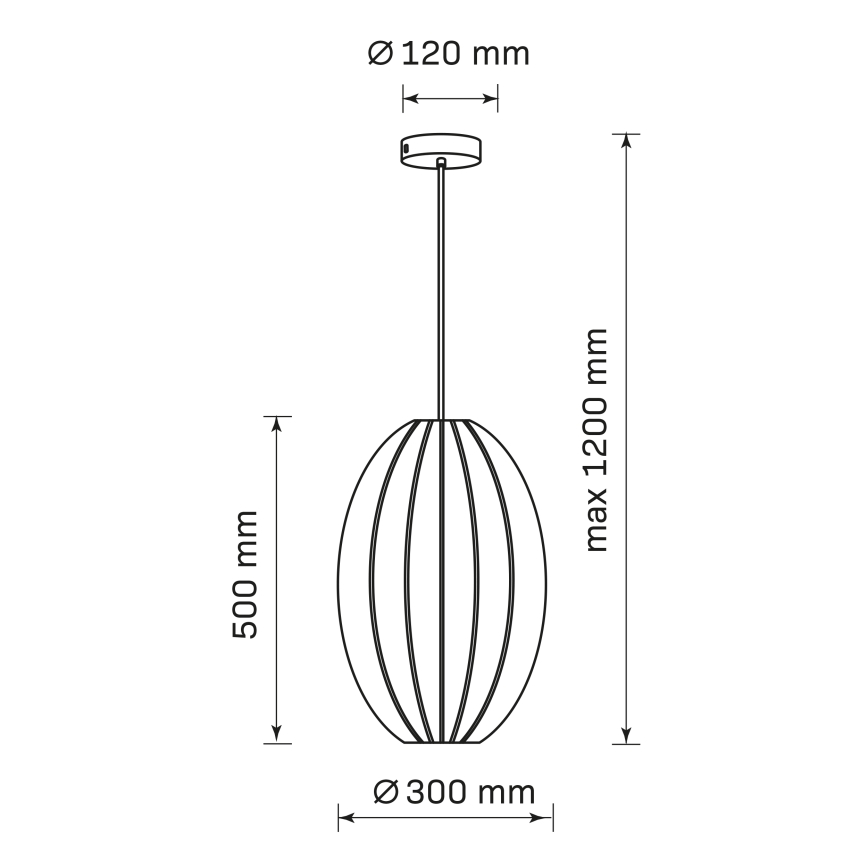 Pakabinamas sietynas KAREI 1xE27/20W/230V diametras 30 cm juoda