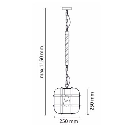 Pakabinamas sietynas  KLATKA 1xE27/10W/230V