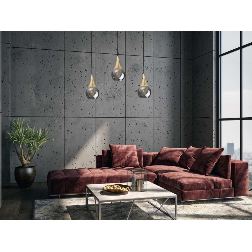 Pakabinamas sietynas LACRIMA SMOKY 3xE27/60W/230V