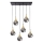 Pakabinamas sietynas LACRIMA SMOKY 6xE27/60W/230V juoda/auksas/dūminis juoda