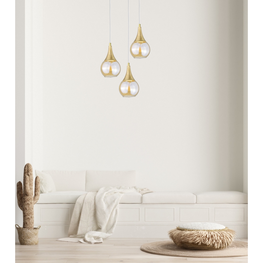 Pakabinamas sietynas LACRIMA WHITE 3xE27/60W/230V d. 30 cm
