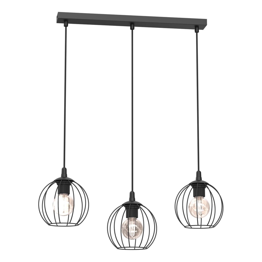 Pakabinamas sietynas LAPS 3xE27/15W/230W juoda