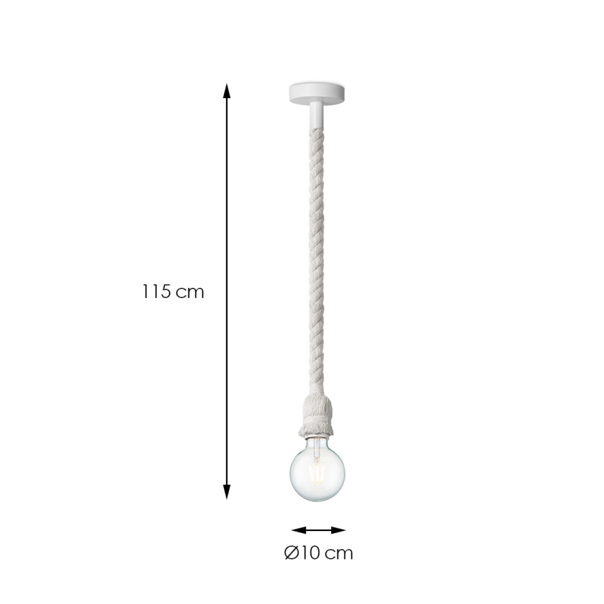 Pakabinamas sietynas LEONARDO ROPE 1xE27/10W/230V balta