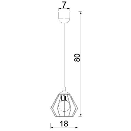 Pakabinamas sietynas LETI 1xE27/15W/230V juoda