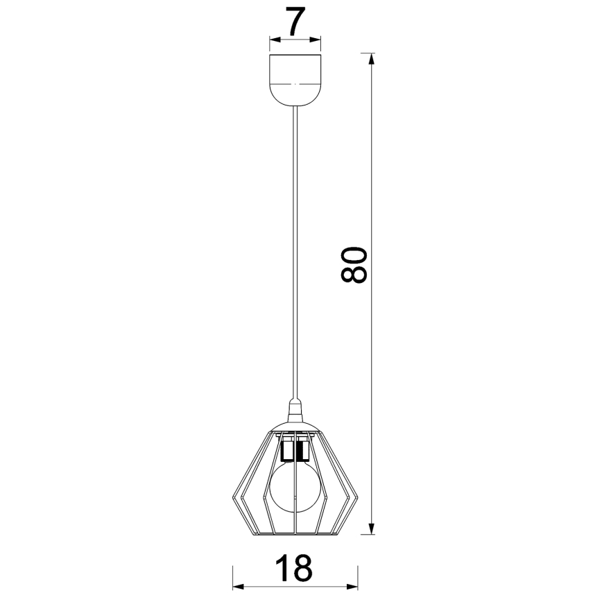 Pakabinamas sietynas LETI 1xE27/15W/230V juoda