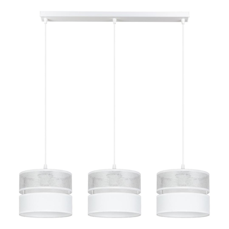 Pakabinamas sietynas LIMA 3xE27/60W/230V sidabras/balta
