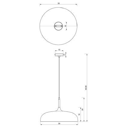 Pakabinamas sietynas LINCOLN 1xE27/60W/230V d. 35 cm juodas