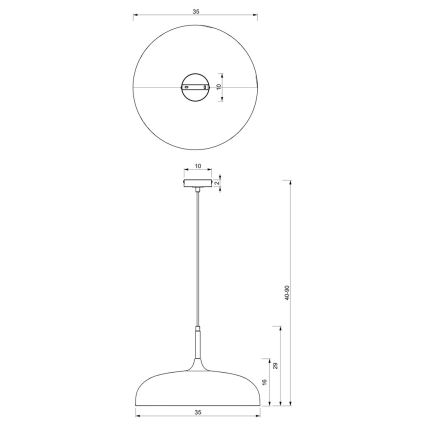 Pakabinamas sietynas LINCOLN 1xE27/60W/230V d. 35 cm mėlynas