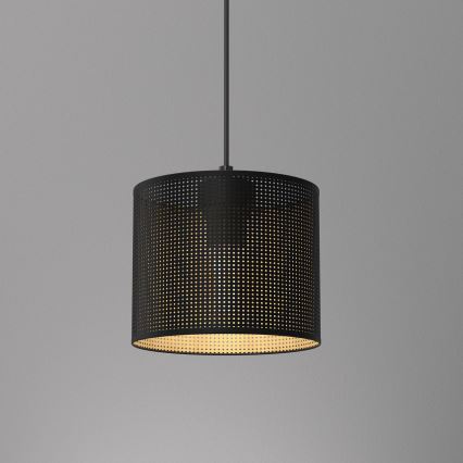 Pakabinamas sietynas LOFT SHADE 1xE27/60W/230V d. 18 cm juodas/aukso
