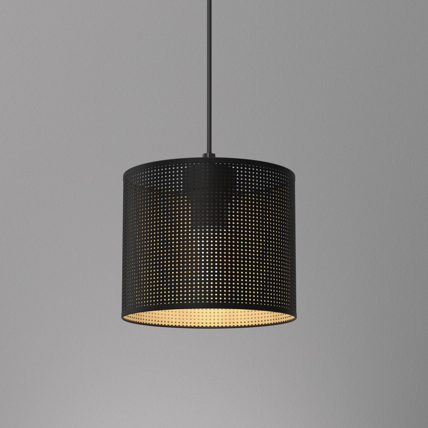 Pakabinamas sietynas LOFT SHADE 1xE27/60W/230V d. 18 cm juodas/aukso
