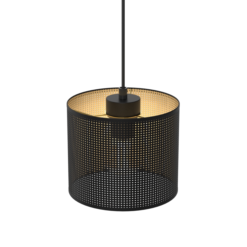 Pakabinamas sietynas LOFT SHADE 1xE27/60W/230V d. 18 cm juodas/aukso