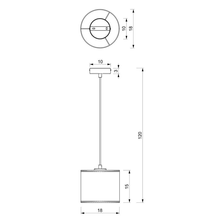 Pakabinamas sietynas LOFT SHADE 1xE27/60W/230V d. 18 cm juodas/aukso