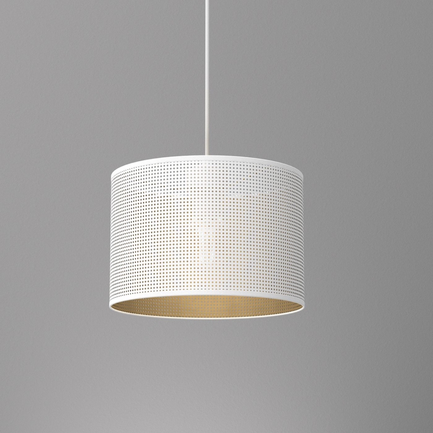 Pakabinamas sietynas LOFT SHADE 1xE27/60W/230V d. 25 cm baltas/aukso