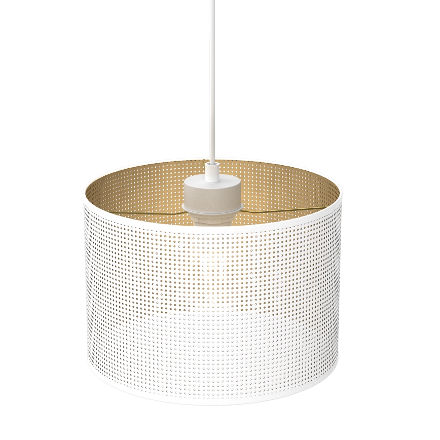 Pakabinamas sietynas LOFT SHADE 1xE27/60W/230V d. 25 cm baltas/aukso