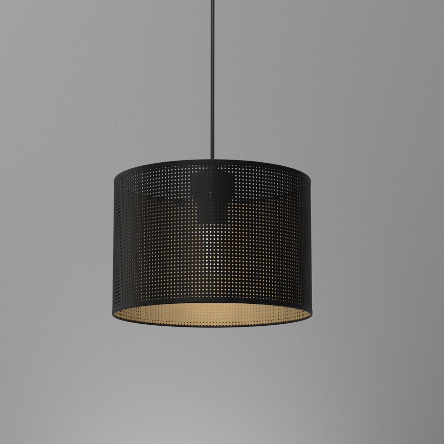 Pakabinamas sietynas LOFT SHADE 1xE27/60W/230V d. 25 cm juodas/aukso