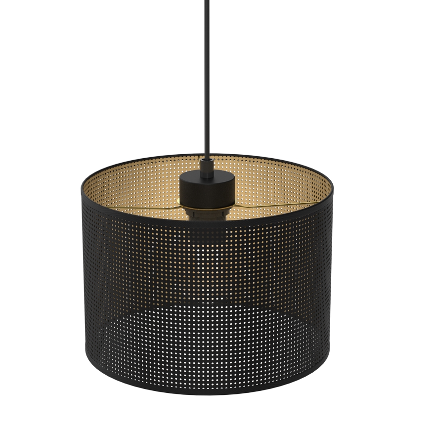 Pakabinamas sietynas LOFT SHADE 1xE27/60W/230V d. 25 cm juodas/aukso