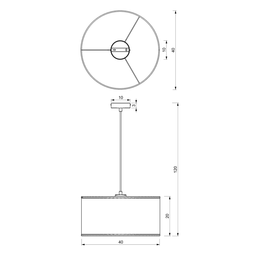 Pakabinamas sietynas LOFT SHADE 1xE27/60W/230V d. 40 cm baltas/aukso